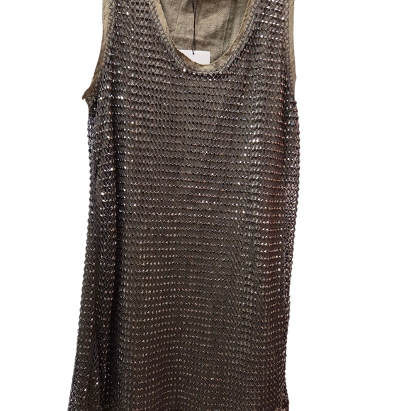 NWT & Rare Zara Linen Studded Mini Dress Large - Picture 5 of 10